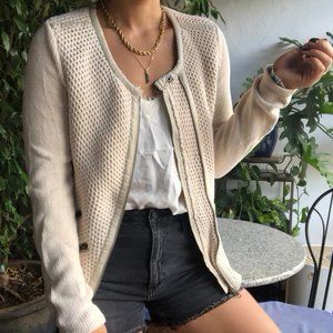 CAbi | Beige Cotton Knit Sweater
